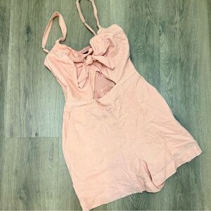 Abercrombie & Fitch Peach Tie-Front Romper